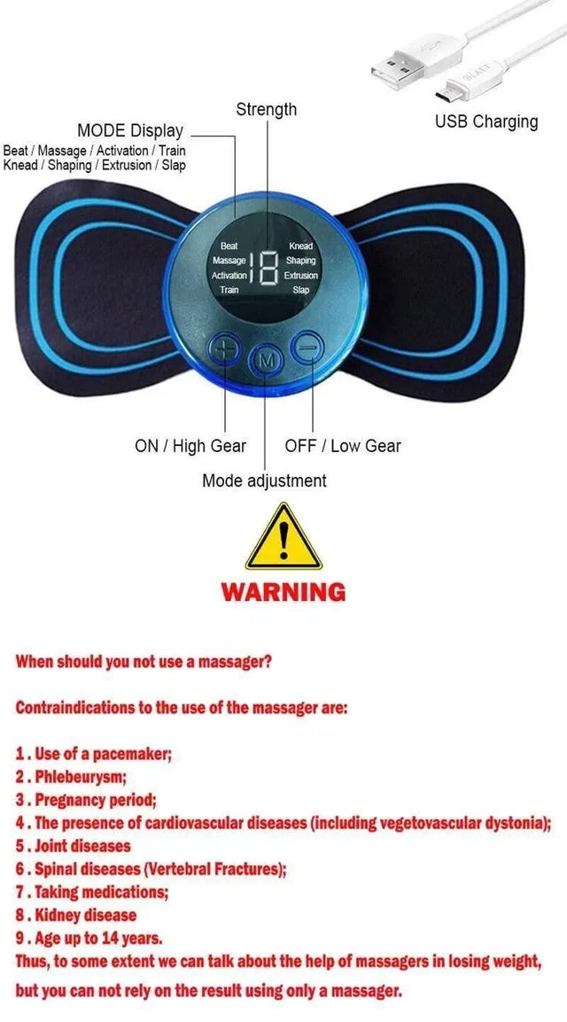 Rechargeable Mini Massager – 8 Modes & 19 Intensity Levels